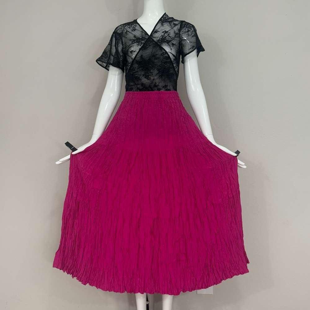 Vintage Sunny SPORT by Sunny South Ruched Pleated Flowy A-Line Swing Skirt Sz 10